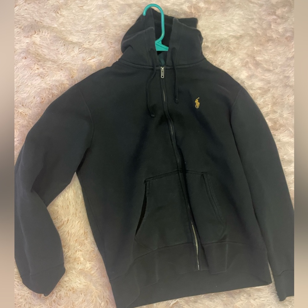 Never worn black polo zip up